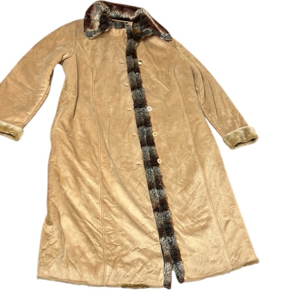 Y2K ,Penny Lane  suede look ,faux fur maxi length coat women 4X,very heavy,boho - Picture 5 of 15